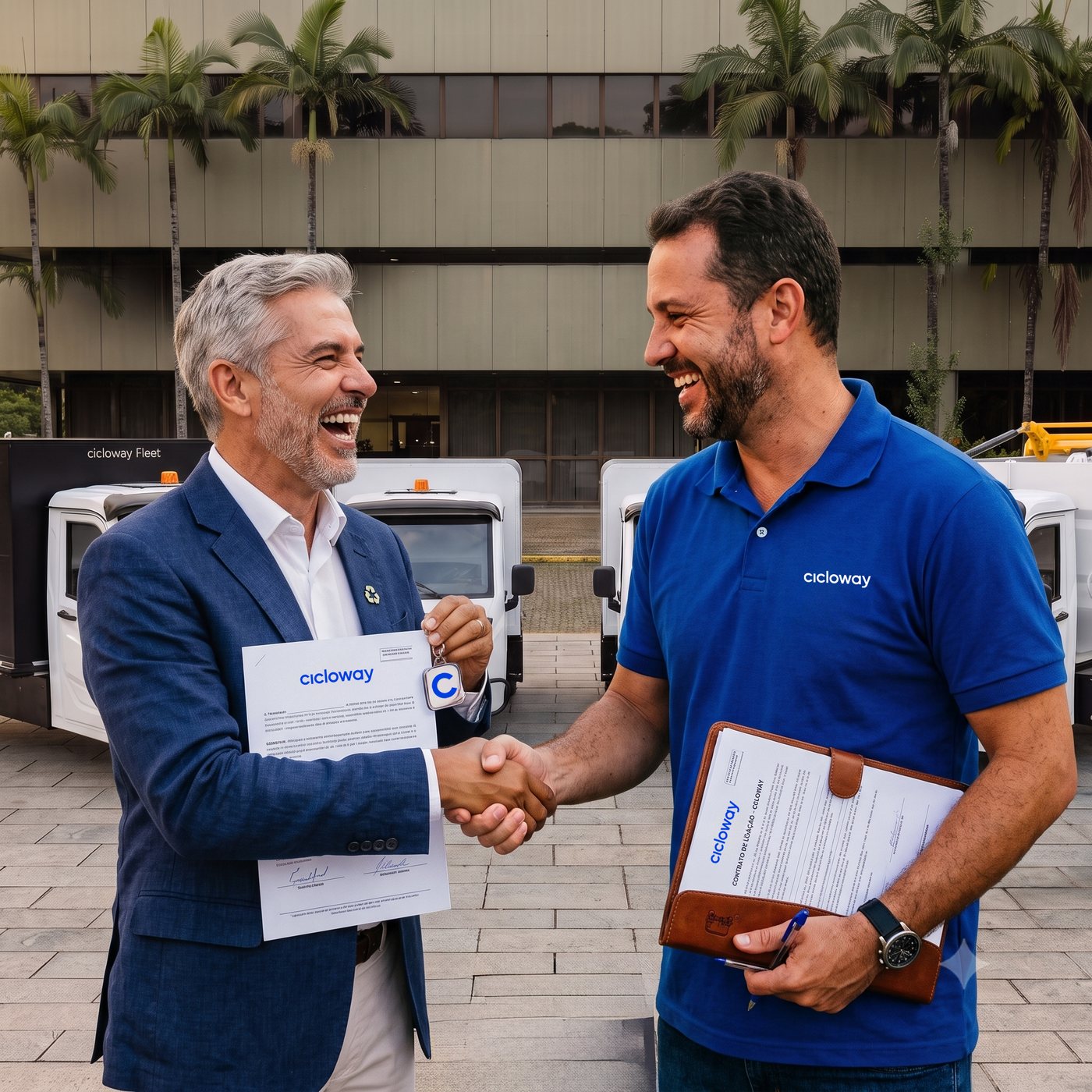 Assinatura de contrato de locação de frota Cicloway
