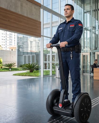 Segway i2 em ronda em área de grande circulação